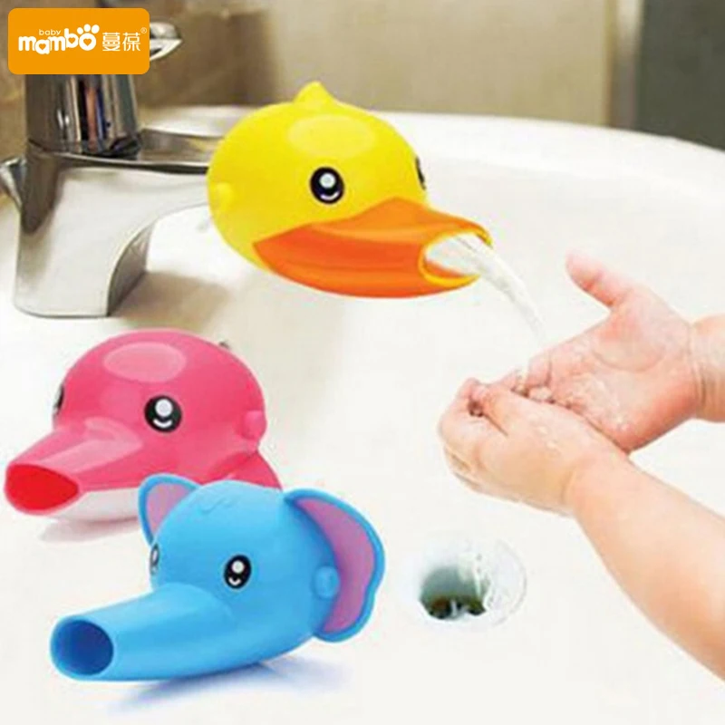 

1 pc Free shipping Happy Fun Animals Faucet Extender Baby Tubs Kids Hand Washing Bathroom Sink Gift Fashion and Convenient