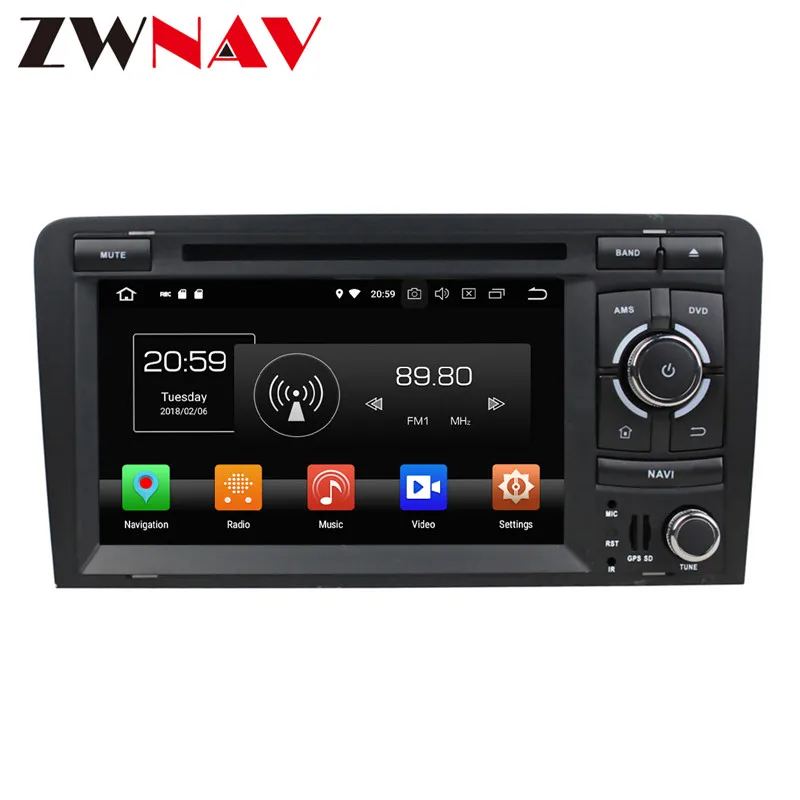 Perfect 4+32G Android 8.0 Car Multimedia Player head unit for Audi A3 2006 2007-2012  2 din GPS navigation Radio GPS Stereo Audio Player 12