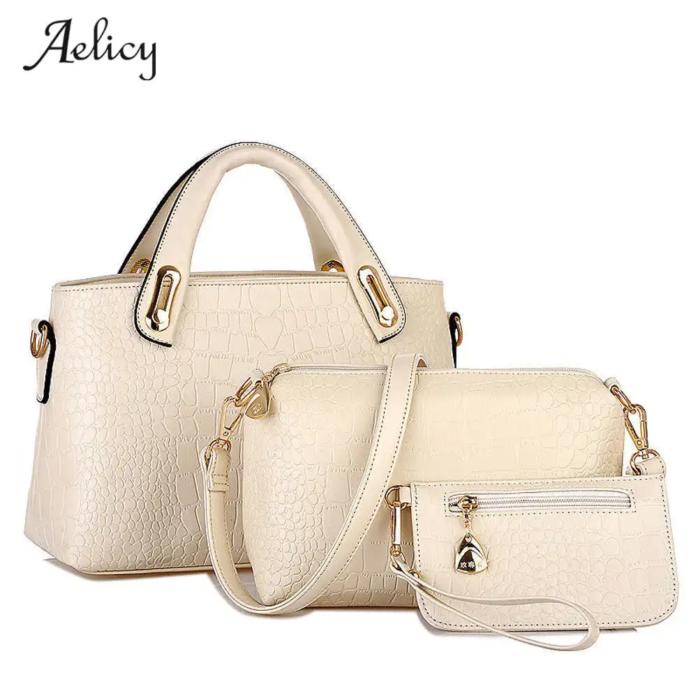 Aelicy 3 Sets Women Handbag Shoulder Bags Tote Purse Leather Ladies Brand Messenger luxury