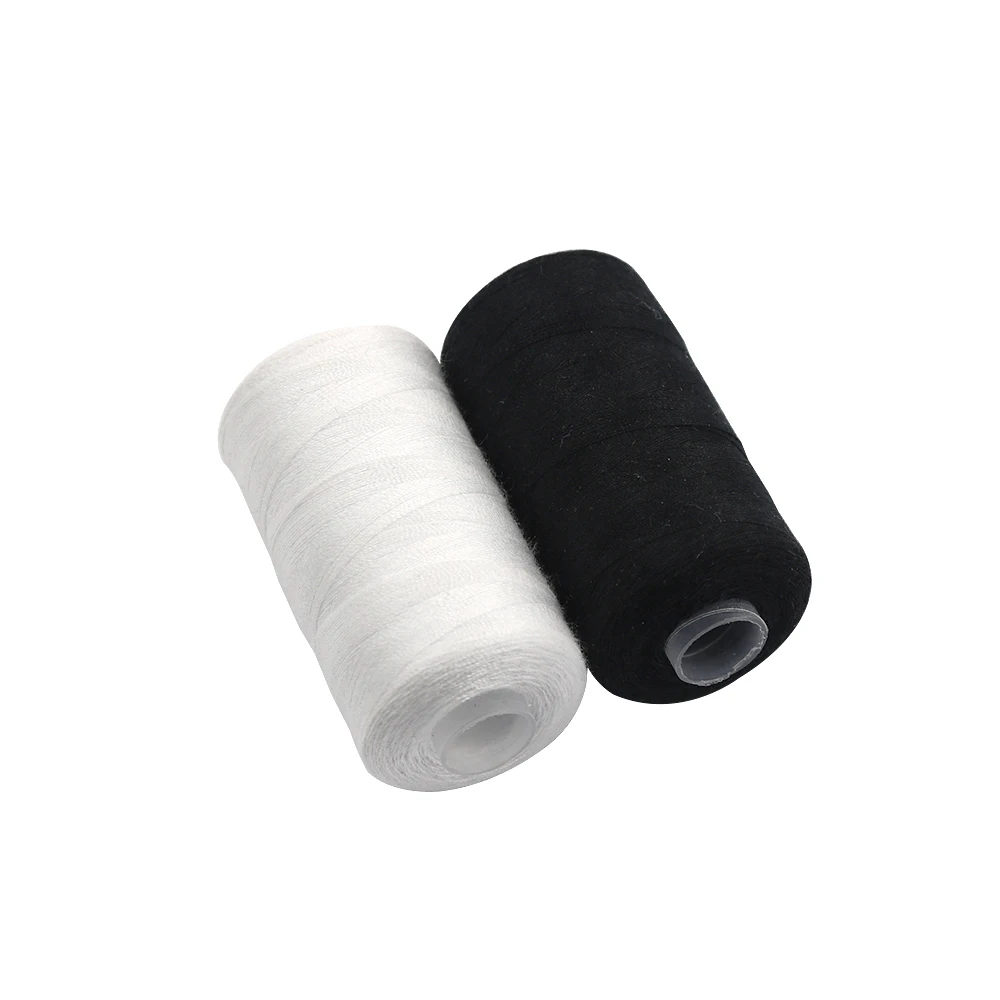 2 шт 500 м швейные нитки из полиэстера набор прочных и прочных черно-белых швейных нитей для ручных машин