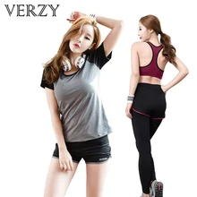 Спортивная одежда Для женщин Фитнес Йога набор укороченные брюки+ рубашка+ штаны для йоги+ Фитнес Топ дышащий Открытый Главная сжатого спортивная одежда