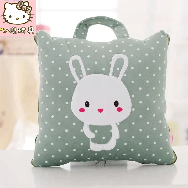 Зеленый Милый мультфильм Helly kittykt волна Очаровательны кролик автомобиля кондиционер одеяло, Подушка Одеяло офис обед подарок - Цвет: Зеленый