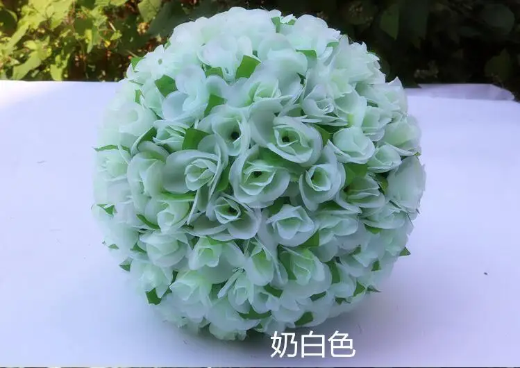 Упаковка из 10 11 ''атласный цветок шар романтические шары из роз для свадебной вечеринки праздничное украшение - Цвет: ivory