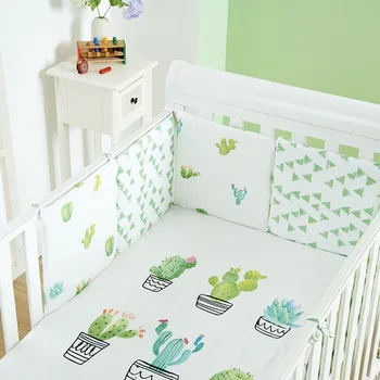 

Baby Bumper Newborn Baby Room Decor Infant Crib Protector Bedding Set Children Sleeping Safe Soft Cotton Printed Baby Bed Bumper