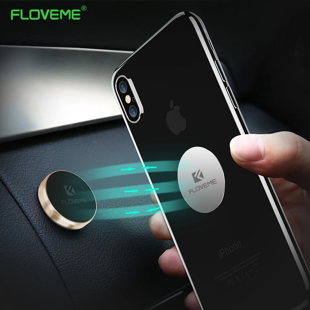 

FLOVEME Universal Strong Magnetic Car Phone Holder Stand Flat Stick For iPhone Samsung Mini Magnet Desk Wall Car Holder