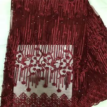 

MP!african lace fabric 2019 high quality lace french mesh fabric beaded stones nigerian swiss lace fabrics for dress ! L42585