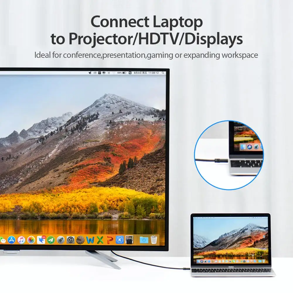 Кабель HDMI Vention USB C 4K Type к адаптер для Huawei P20 Pro Mate 20 MacBook Air ipad Thunderbolt 3|Кабели HDMI| |
