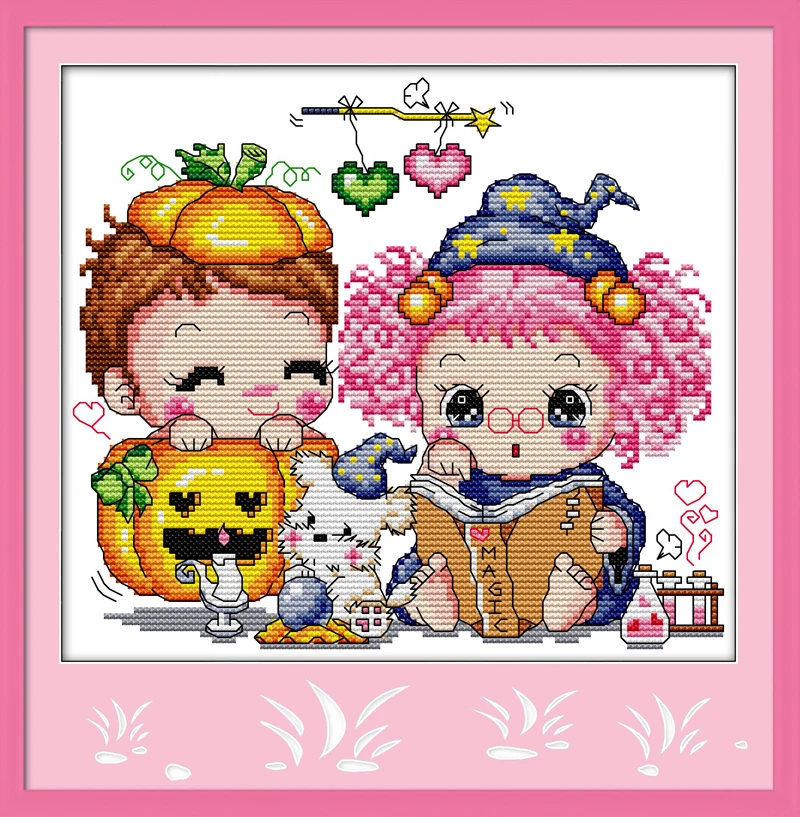 

Magical Love Cross Stitch Kits Embroidery Needlework Kit Home Decor Beginner Printed Canvas DMC Counted printed Cross-stitch set