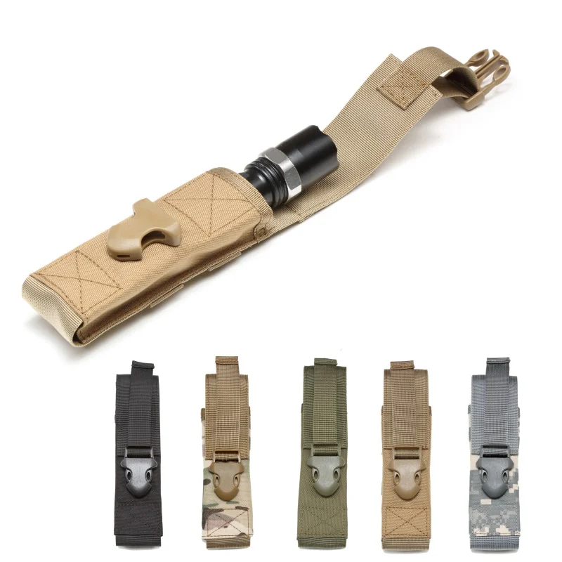 

1000D Flashlight Holder Case Nylon Molle Light Holster Army Tactical Flashlight Pouch For Camping Hiking Hunting