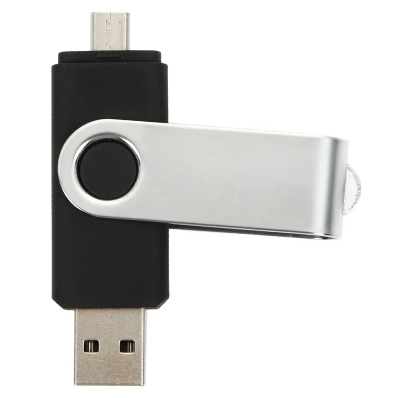 2 в 1, OTG USB флеш-накопитель, 128 ГБ, 64 ГБ, 32 ГБ, 16 ГБ, 8 ГБ, флеш-накопитель, смартфон, внешний накопитель, Android, USB флешка - Цвет: Black