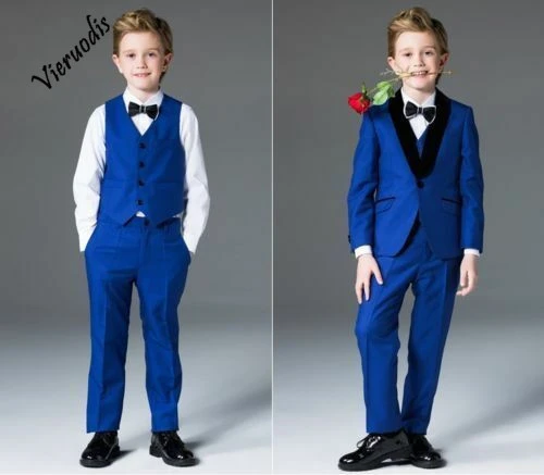 casual Río arriba Virgen Trajes de niños flor azul real niños traje de boda página chico fiesta  graduación 3 piezas trajes|Ropa de niños| - AliExpress