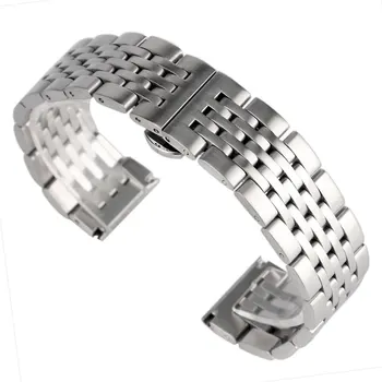 

Stainless Steel High Quality Silver Watch Band Strap Adjustable Watchband 20/22/24mm Solid Link Women Men + 2 Spring Bars