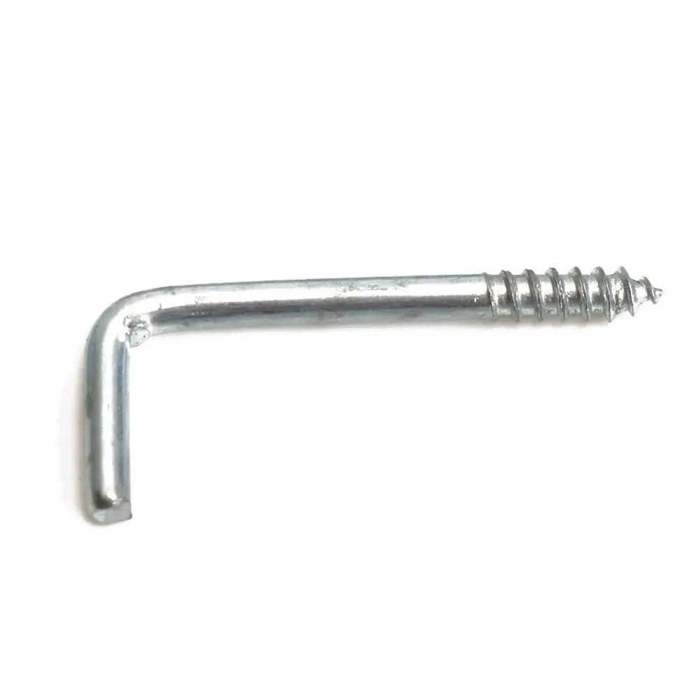 50x Zinc Plated L Shape Right Angle Screw in Dress Cup Hooks Hangers