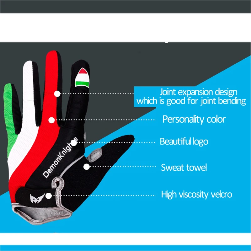 Перчатки для велоспорта, утолщенный коврик, велосипедные перчатки, ветрозащитные, на весь палец, противоскользящие, велосипедные перчатки