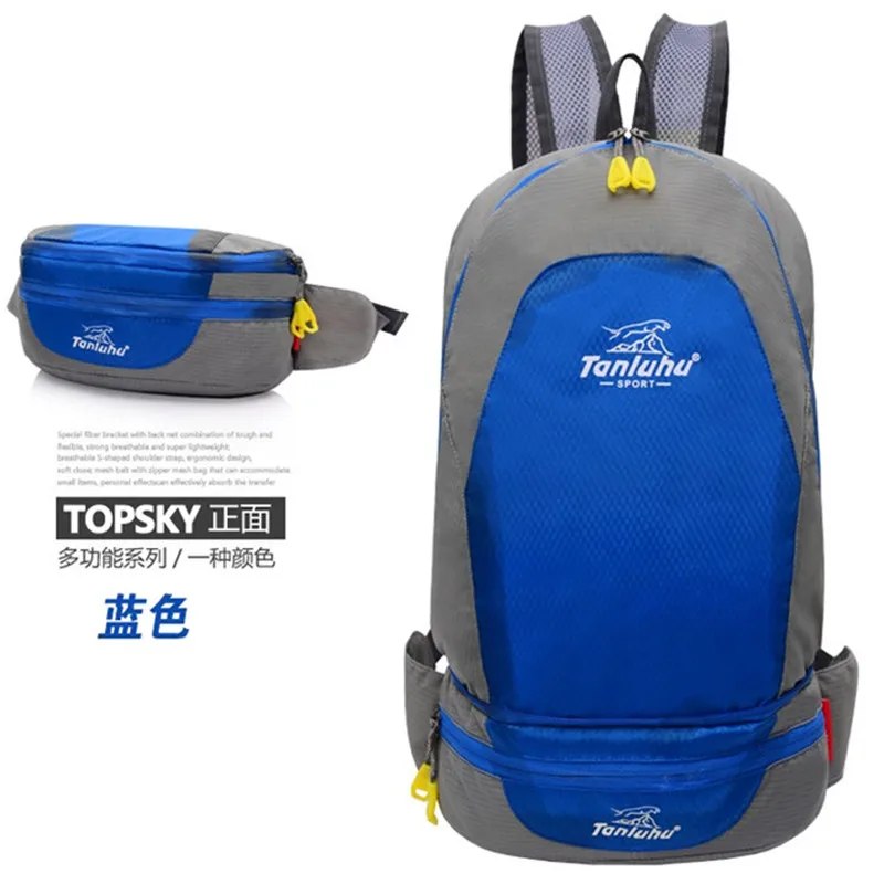 

TANLUHU 637 Nylon Sports Bag Folding Backpack Outdoor Climbing Hiking Running Bag Unisex Waist Pack