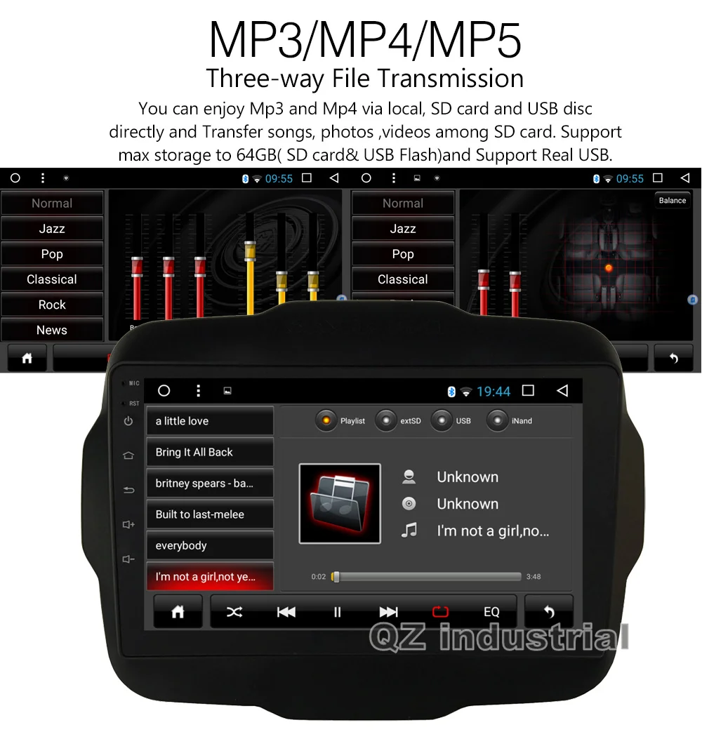 Perfect QZ industrial HD 9" IPS 2.5D Android 8.1 T3 for JEEP RENEGADE Car DVD player with Canbus Radio Navi 3G 4G GPS WIFI BT RDS Map 10