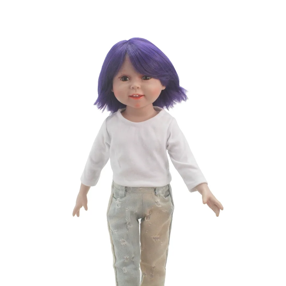 Жаропрочные 25-28 см голова круг кукла парик для 1" американская кукла парики прямые темно фиолетовый короткий боб волосы парик кукла парик Aidolla