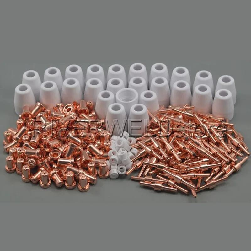 

PT-31 LG-40 JG40 Plasma Cutter Cutting Torch Consumables Extended Tips/Nozzles Electrodes Shield Cup Gas Ring KIT, 250pcs