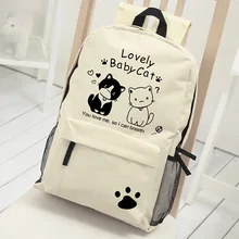 Сумка для начальной школы в Корейском стиле с изображением милого кота, сумка для начальной школы, сумка на плечо для студентов средней школы