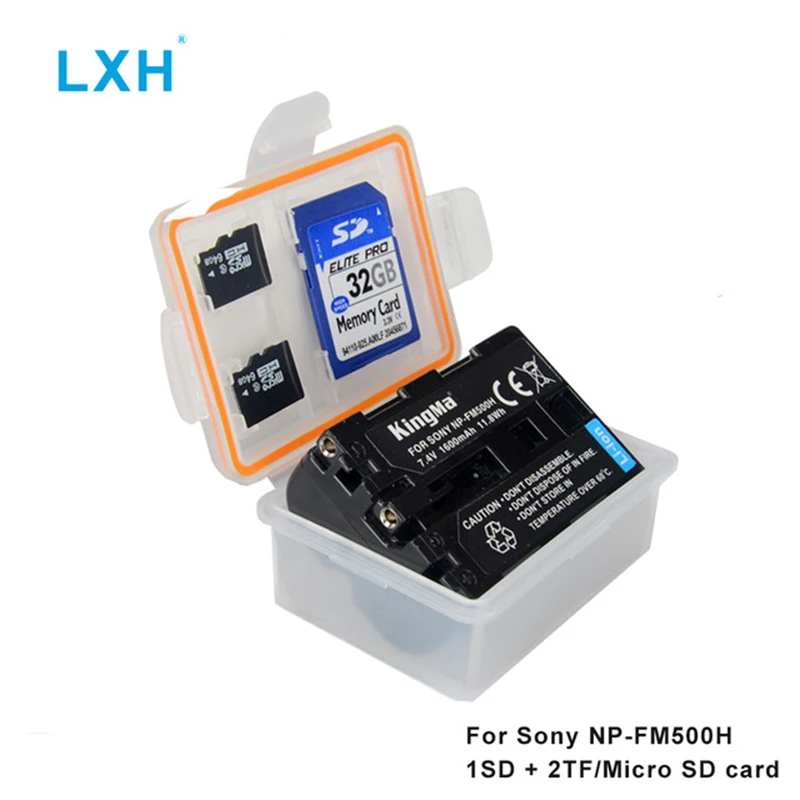 

LXH Camera Battery Case Waterproof SD TF MSD Memory Card Storage Box For Sony NP-FM500H Battery A200 A300 A350 A450 A550 Cameras