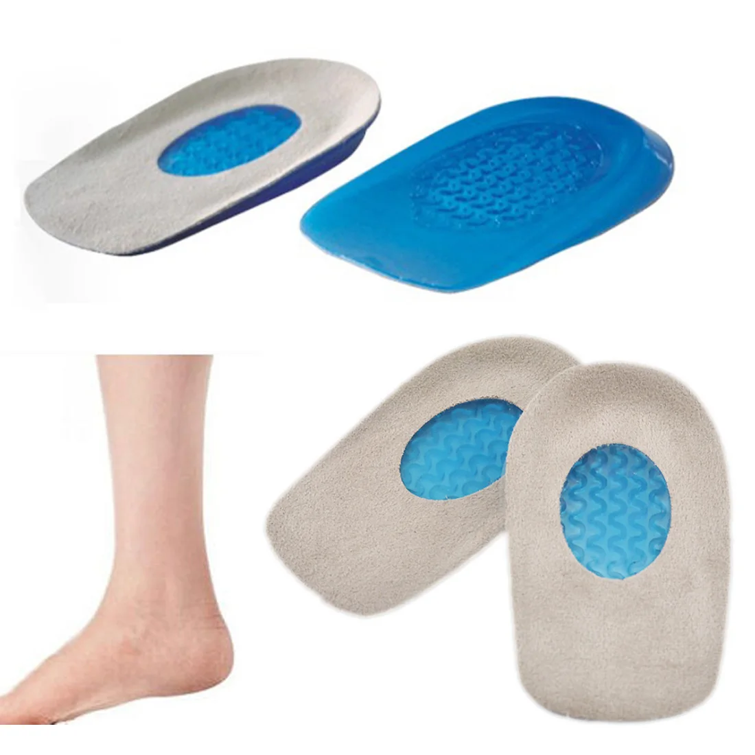 Breathable Soft Silicone Gel Half Insole Shoe Pad Increase Heel Hight