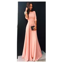 Women Long Dresses Sexy Evening Party Ball Prom Gown Formal Dresses Elegant Dress Half Sleeve Long Dresses Robe Party Vestido