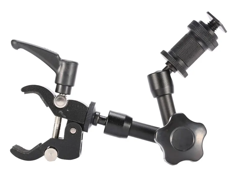7 Inch Adjustable Friction Articulating Magic Arm + Small Super Clamp Crab Clip for DSLR LCD Monitor LED Light Camera Accessories (1)