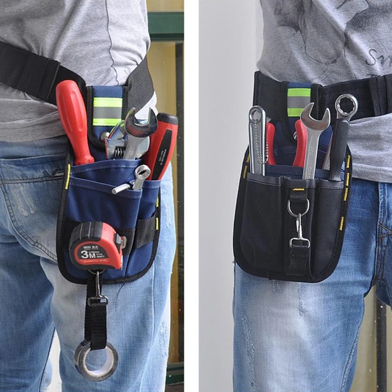 

3-Pocket Professional Electrician Tool Bag Tape Buckle Work Belt Pouch 600D oxford Canvas qiang