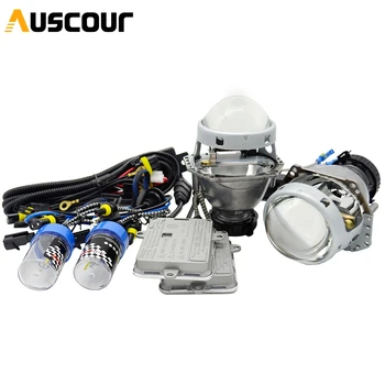 

3.0inch hella5 car Bi xenon hid Projector lens 55w 6000K AC xenon kit ballast D2H xenon bulb conversion kit car assembly Modify