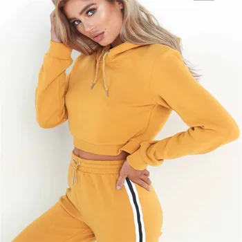 

2018 Casual Tracksuit Women 2 PC Set Outwear Sweatsuits Hoodies Tracksuits Long Sleeve Sweatshirt + Pants Women's Sets