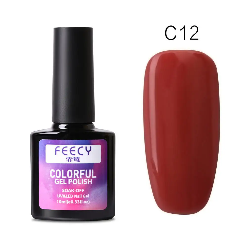 Gel Nail Polish Soak Off UV LED Gel Varnish Wipe Top Coat Color Nail Gel Polish DIY Nail Art Lacquer Manicure Nail Art Tool - Цвет: Feecy C12