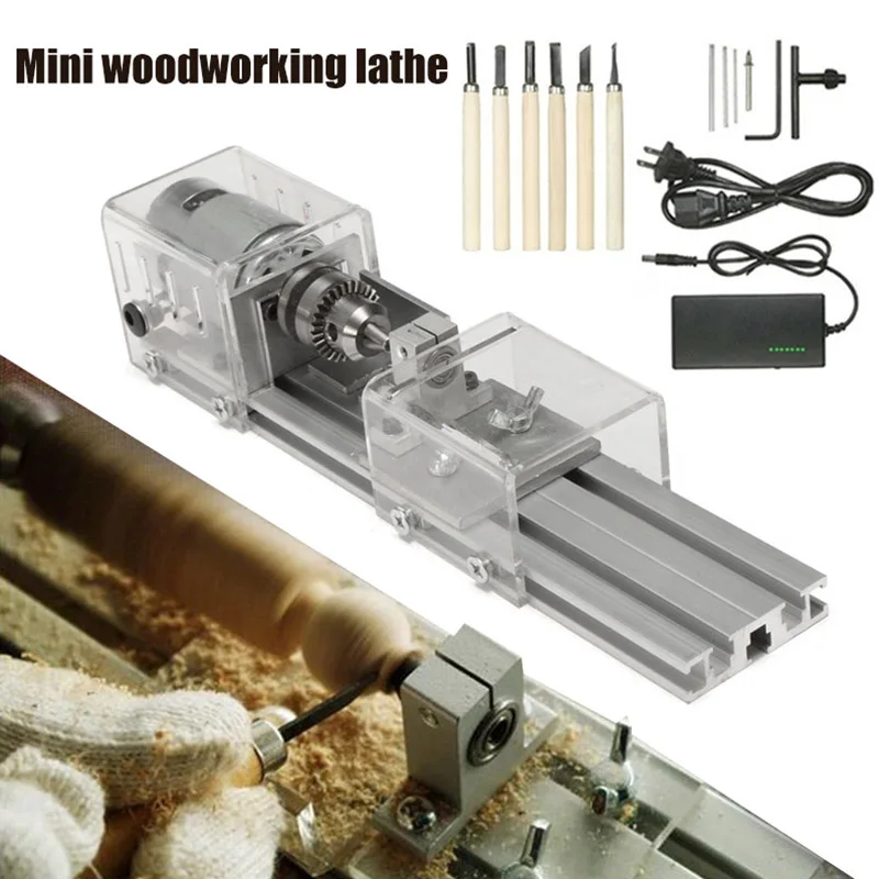 

CNC Mini Lathe Machine Tool Torno DIY Woodworking Grinding Polishing Beads Drill Rotary Kits _WK