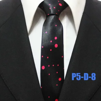 

High Fashion Polka Dots Ties Slim Narrow Neckties Black with Red Dots Mens Neck Tie Wholesale