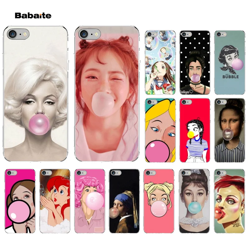 

Babaite Blowing bubble girl Smart Cover Transparent Soft Shell Phone Case for Apple iPhone 8 7 6 6S Plus X XS MAX 5 5S SE XR