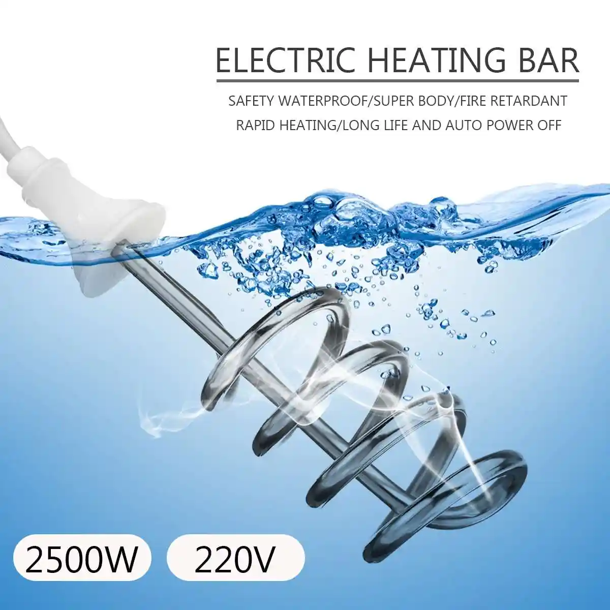 2500w 220v Hook Type Water Heater Portable Electric Immersion