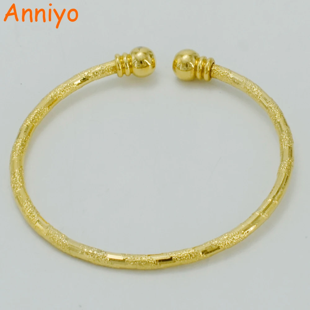 

Anniyo GP Bangle for Girl Gold Color Charm Jewelry Women Ethiopia Bracelet Africa Wedding/Arab/Sudan/Nigeria Item #009202