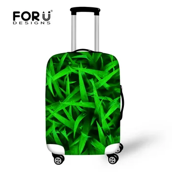 

FORUDESIGNS Dustproof Protective Cover Apply 18-30 inch 3D Straw Bamboo Printing Luggage Accessories Travel Luggage Case Cover