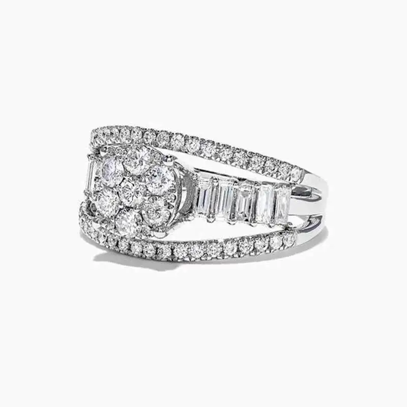 Роскошный женский кристалл круглый камень кольцо из серебра 925 пробы циркон кольцо Помолвочные кольца для женщин ювелирное обручальное кольцо для женщин