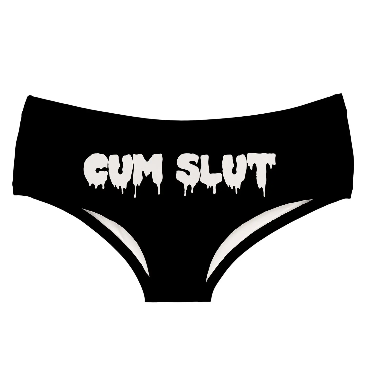 

CUM SLUT Sexy World Black Funny Hot Female Lingerie Thongs Briefs Print Underwear for Women Cute Panties for Lady