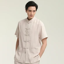 Лидер продаж Китайский Тай Чи короткий рукав рубашки летнее платье из хлопка и льна кунг-фу Верхняя часть одежды M L XL XXL XXXL 2708