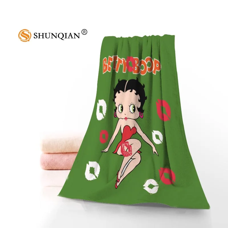 Betty Boop микрофибры Ткань современный Уход за кожей лица Полотенца/Для ванной Полотенца Размер 35 x75cm, 70x140 см Поддержка пользовательские Дизайн - Цвет: Белый