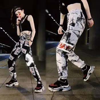 

Fashion Pencil Pants High Waist Women Slim Casual Trousers Female Pantalones Mujer Cool Hip Hop Pants New 2019 Reflective Pants