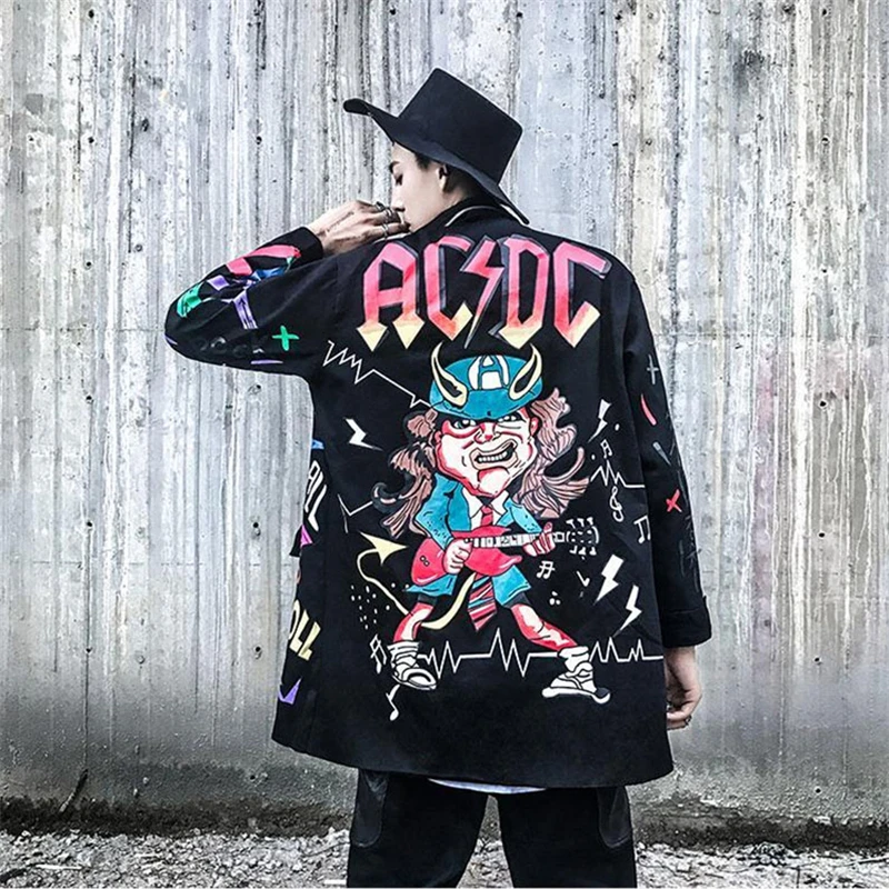 

Wholesalers Supplier Autumn 2018 New Men Cartoon Pattern Hip Hop Jacket