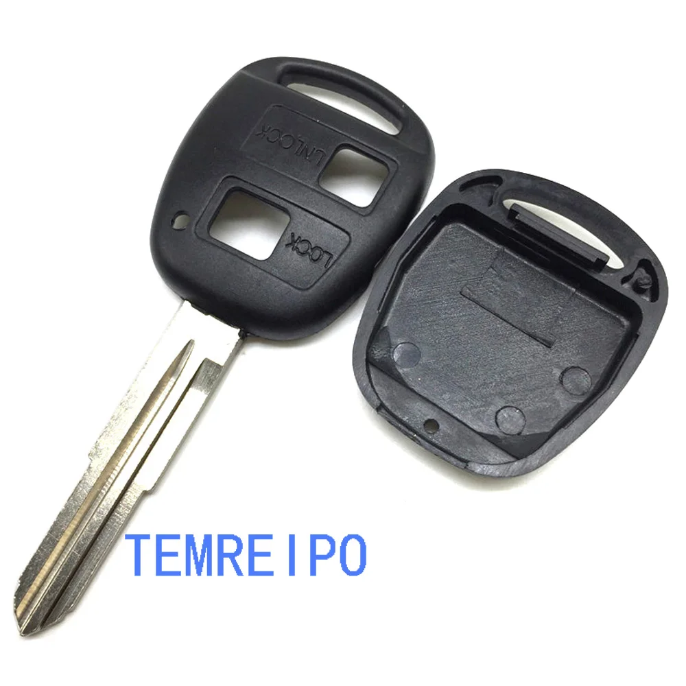 2pcs/lot 2 button Replacement key case for Toyota yaris car remote key shell with Toy41 left blade Corolla Hiace