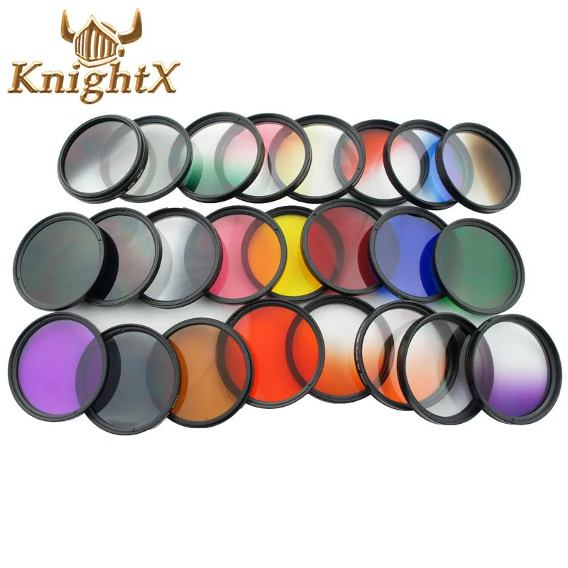 Цветной градиентный УФ фильтр KnightX красный ND для камеры Canon nikon d3200 d3300 d5500 d5300 1200D 750D