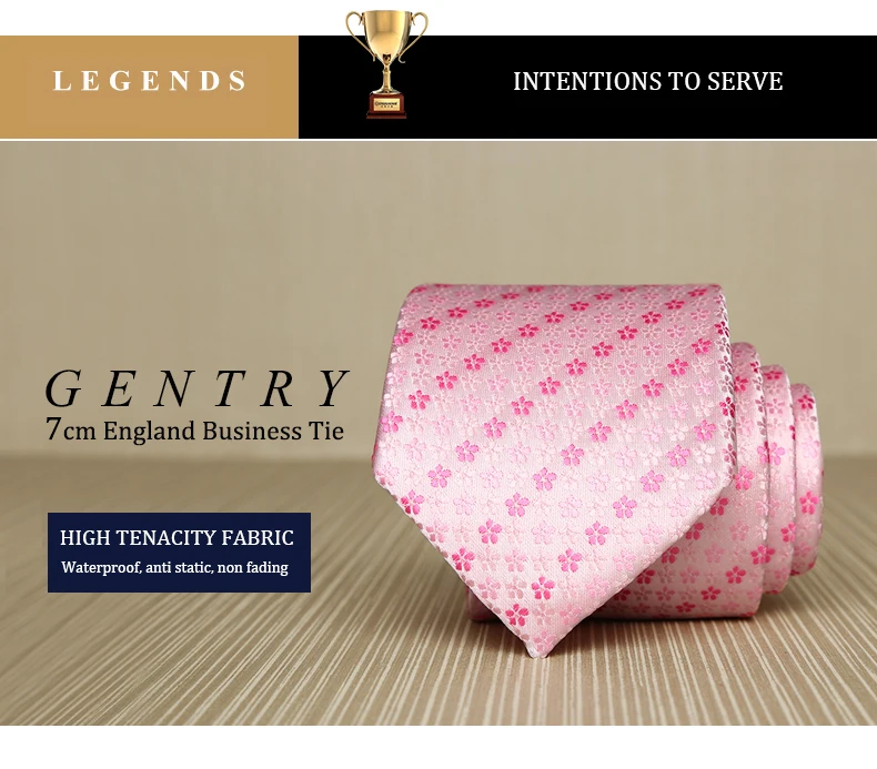Дизайнерские брендовые модные 7 см жаккардового переплетения Бизнес Средства ухода за кожей шеи галстук розовый цветочный романтичный