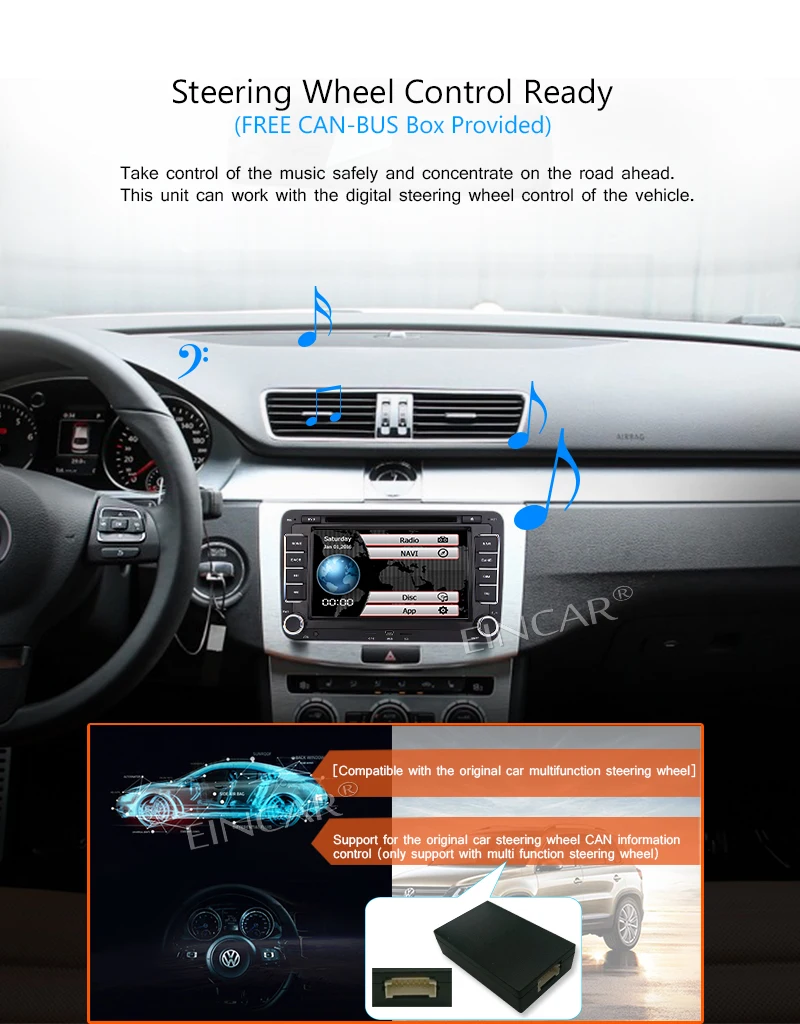 Perfect Eincar Car DVD Player Radio Gps Stereo for VW Volkswagen SKODA GOLF 5 Golf 6 POLO PASSAT B7 T5 CC JETTA TIGUAN TOURAN 2 din 2