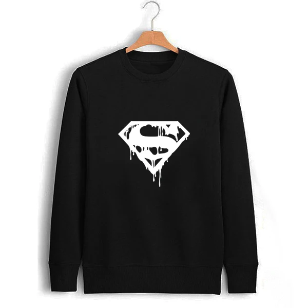2017 Womens Black Superman Blood Letter Print Sweatshirts Women Autumn Winter Girl Clothes Harajuku Hoodie And Sweatshirt