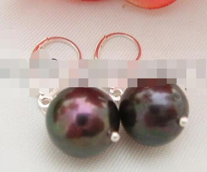 

hot sell new - shitou 00466 Big 11-12mm Black Pearl Earring