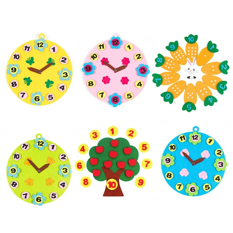 

Teaching Aids Apple Trees Math Toys Teaching Kindergarten Manual DIY Weave Cloth Clock Early Learning Education Toys
